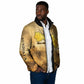 Sundiata Keita Padded Jacket with Kirina 1235 Battle Map, Horseback Warrior and Birth of an Empire Design - African Pride