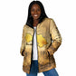 Sundiata Keita Padded Jacket with Kirina 1235 Battle Map, Horseback Warrior and Birth of an Empire Design - African Pride