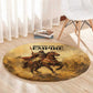 Sundiata Keita Round Carpet with Kirina 1235 Battle Map, Horseback Warrior and Birth of an Empire Design - African Pride