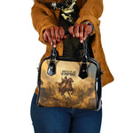 Sundiata Keita Shoulder Handbag with Kirina 1235 Battle Map, Horseback Warrior and Birth of an Empire Design - African Pride