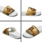 Sundiata Keita Slide Sandals with Kirina 1235 Battle Map, Horseback Warrior and Birth of an Empire Design - African Pride