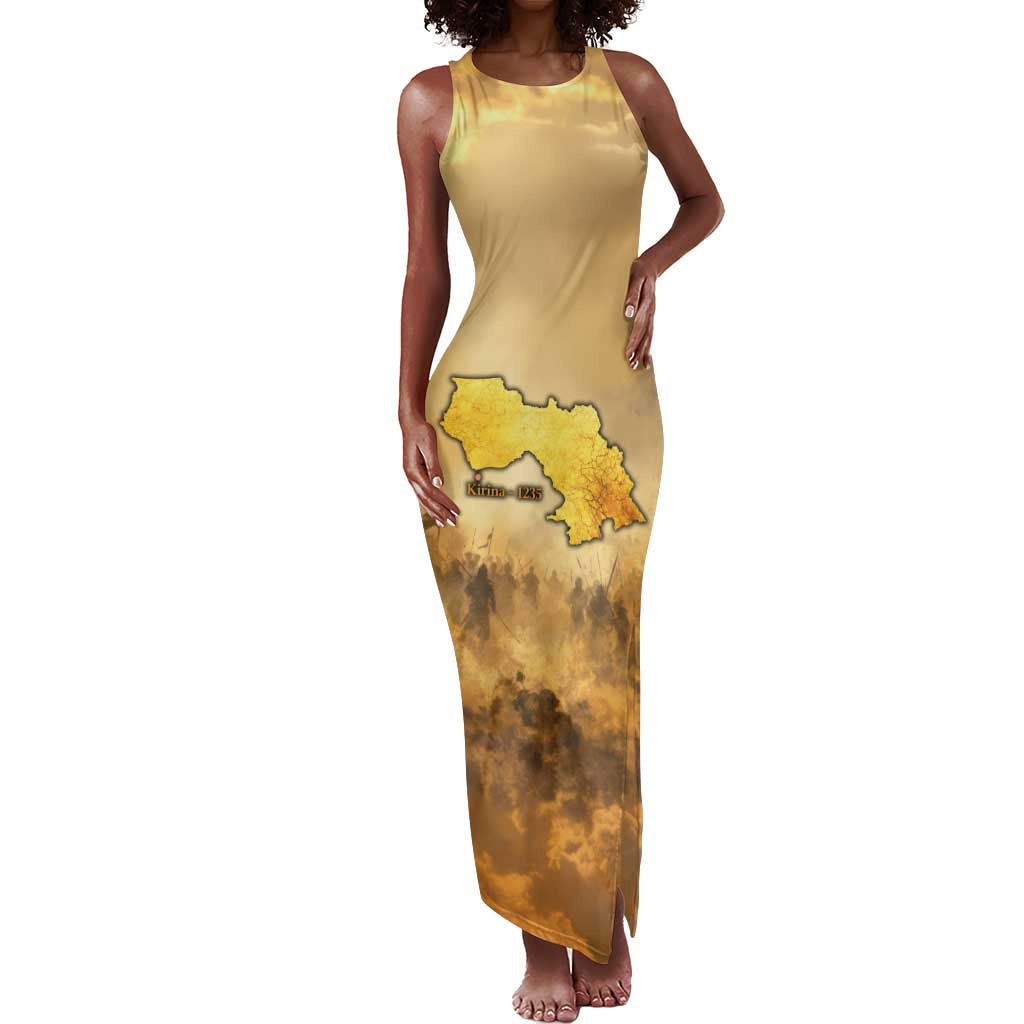 Sundiata Keita Tank Maxi Dress with Kirina 1235 Battle Map, Horseback Warrior and Birth of an Empire Design - African Pride