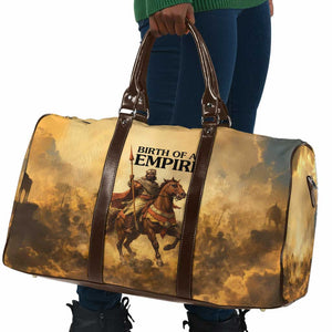 Sundiata Keita Travel Bag with Kirina 1235 Battle Map, Horseback Warrior and Birth of an Empire Design - African Pride
