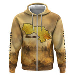 Sundiata Keita Zip Hoodie with Kirina 1235 Battle Map, Horseback Warrior and Birth of an Empire Design - African Pride