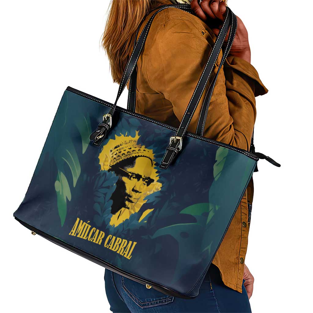 Amilcar Cabral Leather Tote Bag Guinea-Bissau African National Liberation Leader - Cultural Resistance Tribute - African Pride