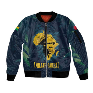 Amilcar Cabral Sleeve Zip Bomber Jacket Guinea-Bissau African National Liberation Leader - Cultural Resistance Tribute - African Pride
