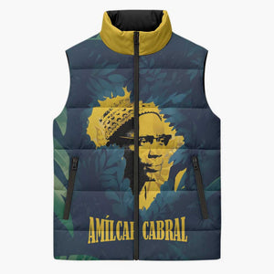 Amilcar Cabral Sleeveless Puffer Jacket Guinea-Bissau African National Liberation Leader - Cultural Resistance Tribute - African Pride