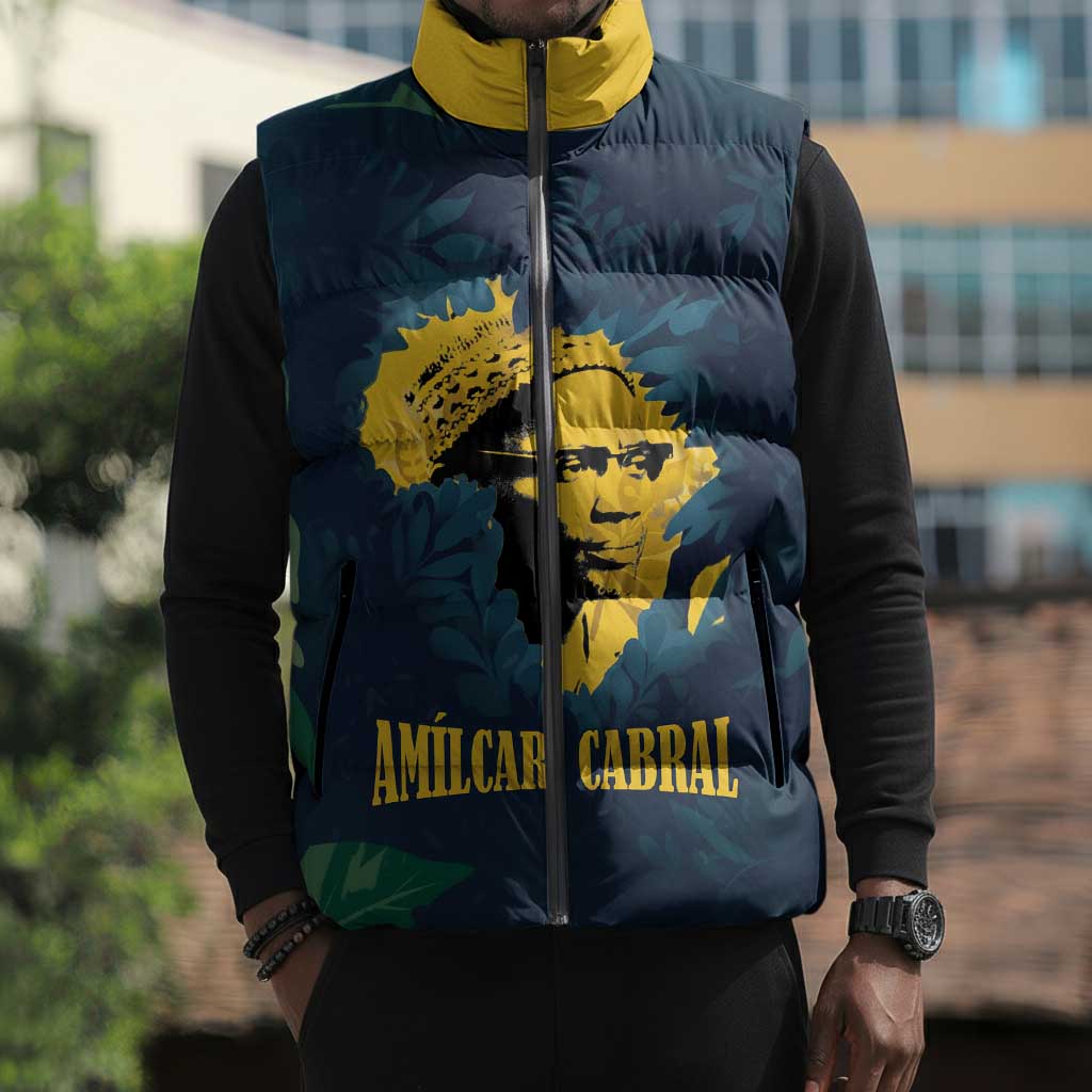 Amilcar Cabral Sleeveless Puffer Jacket Guinea-Bissau African National Liberation Leader - Cultural Resistance Tribute - African Pride