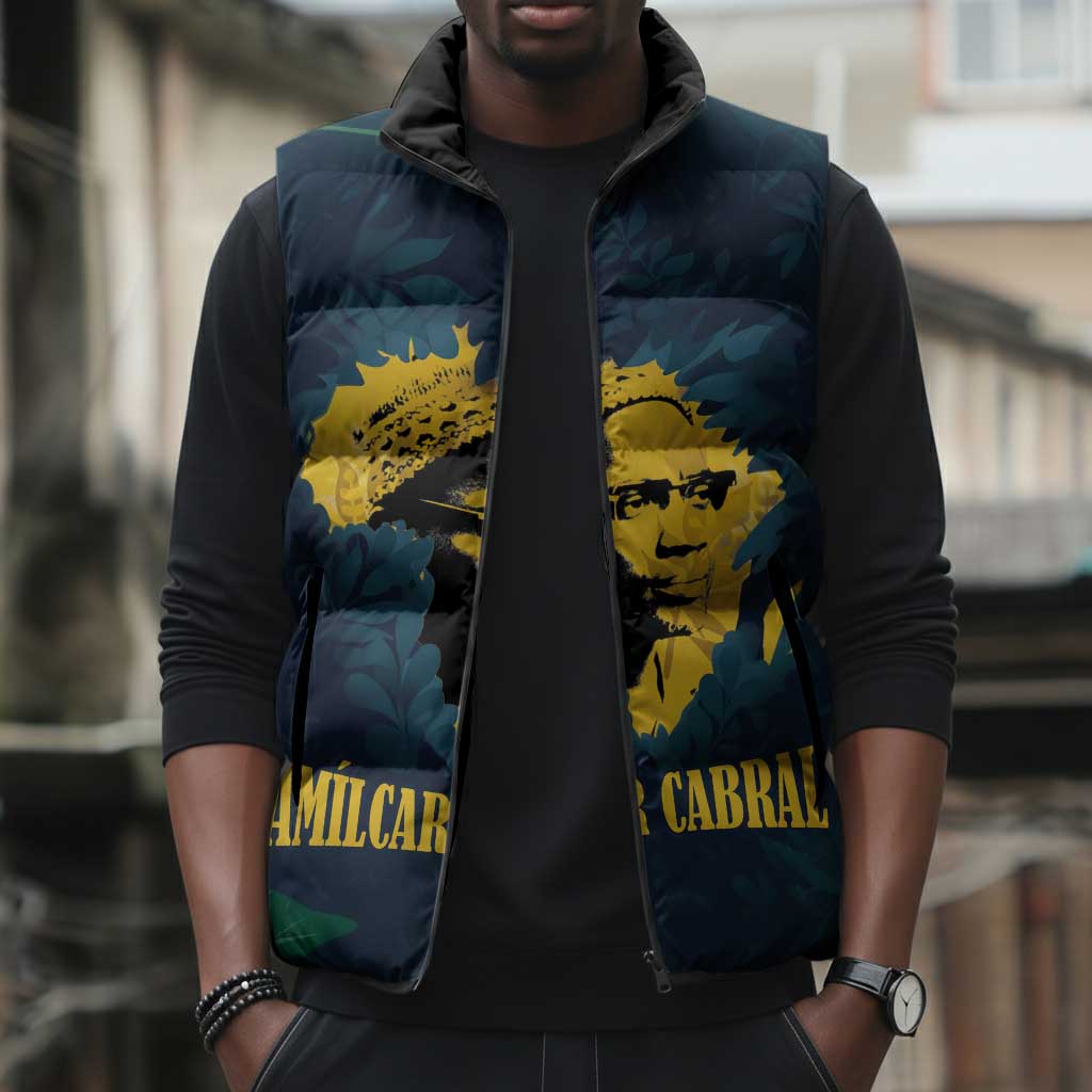 Amilcar Cabral Sleeveless Puffer Jacket Guinea-Bissau African National Liberation Leader - Cultural Resistance Tribute - African Pride