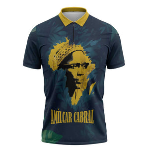 Amilcar Cabral Zipper Polo Shirt Guinea-Bissau African National Liberation Leader - Cultural Resistance Tribute - African Pride