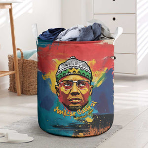 Amilcar Cabral Laundry Basket Armed Activist Quote Raised Fist African Liberation Tribute - Colorful Paint Stroke - African Pride