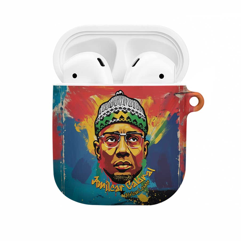 Amilcar Cabral AirPods Case Armed Activist Quote Raised Fist African Liberation Tribute - Colorful Paint Stroke - African Pride