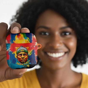 Amilcar Cabral AirPods Case Armed Activist Quote Raised Fist African Liberation Tribute - Colorful Paint Stroke - African Pride