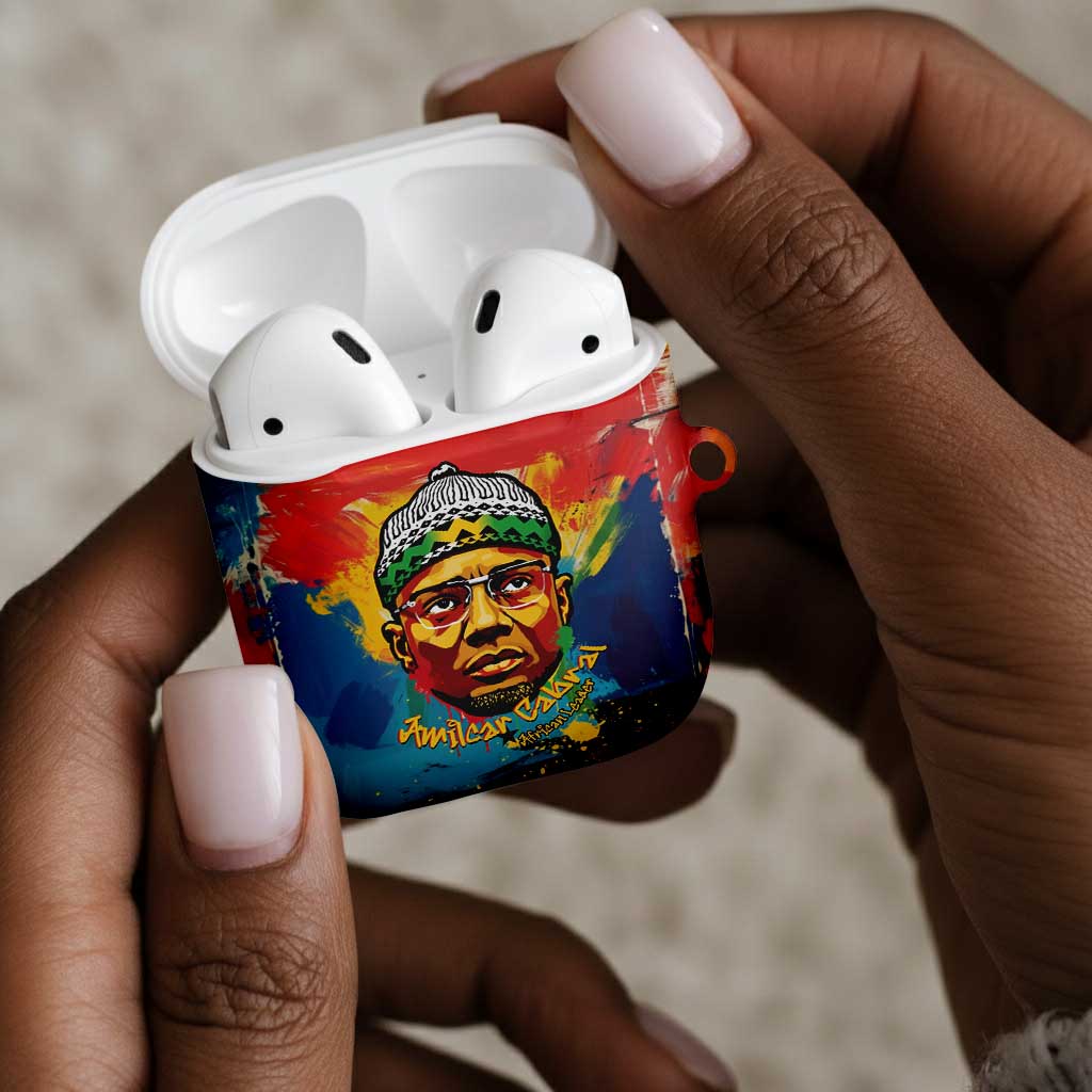 Amilcar Cabral AirPods Case Armed Activist Quote Raised Fist African Liberation Tribute - Colorful Paint Stroke - African Pride