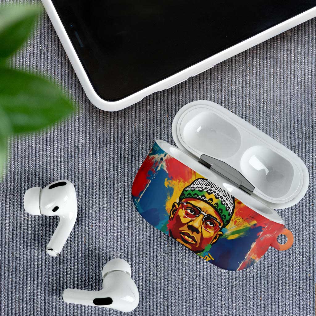 Amilcar Cabral AirPods Case Armed Activist Quote Raised Fist African Liberation Tribute - Colorful Paint Stroke - African Pride