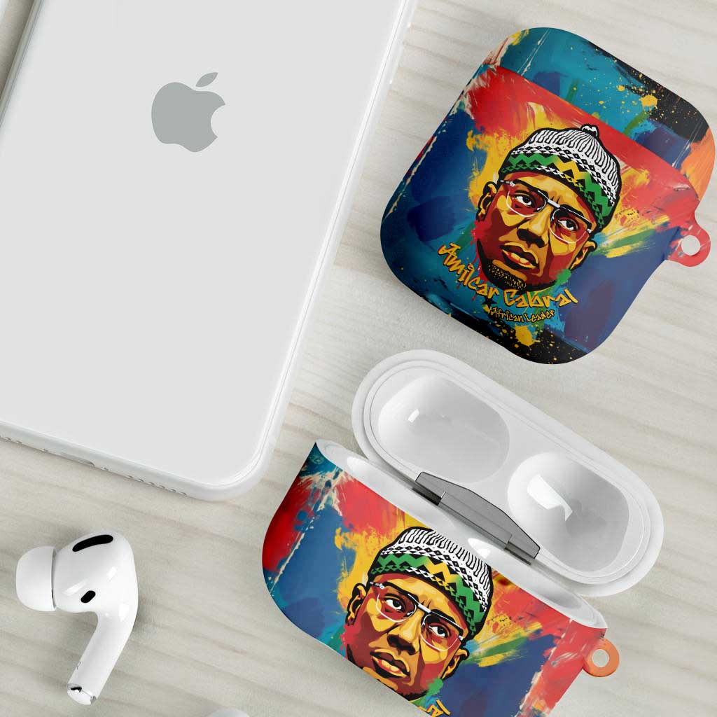 Amilcar Cabral AirPods Case Armed Activist Quote Raised Fist African Liberation Tribute - Colorful Paint Stroke - African Pride