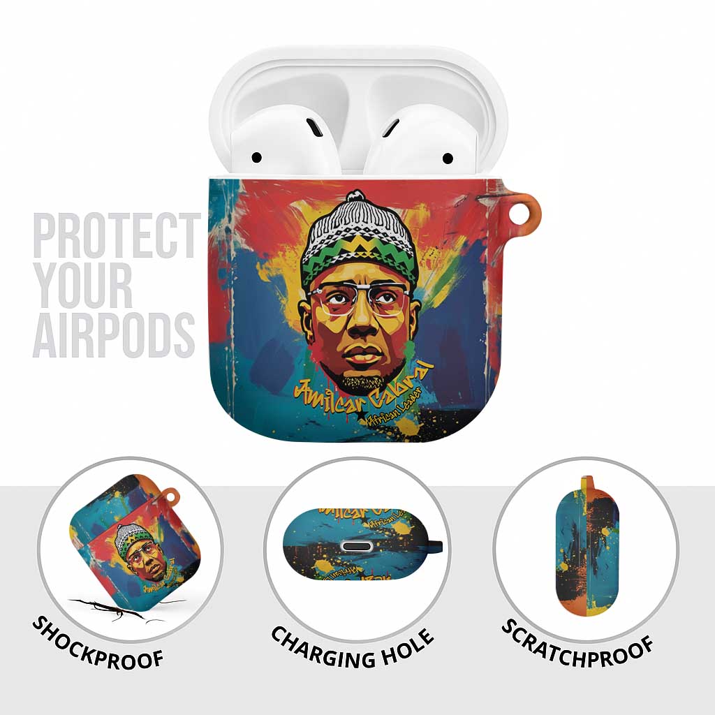 Amilcar Cabral AirPods Case Armed Activist Quote Raised Fist African Liberation Tribute - Colorful Paint Stroke - African Pride
