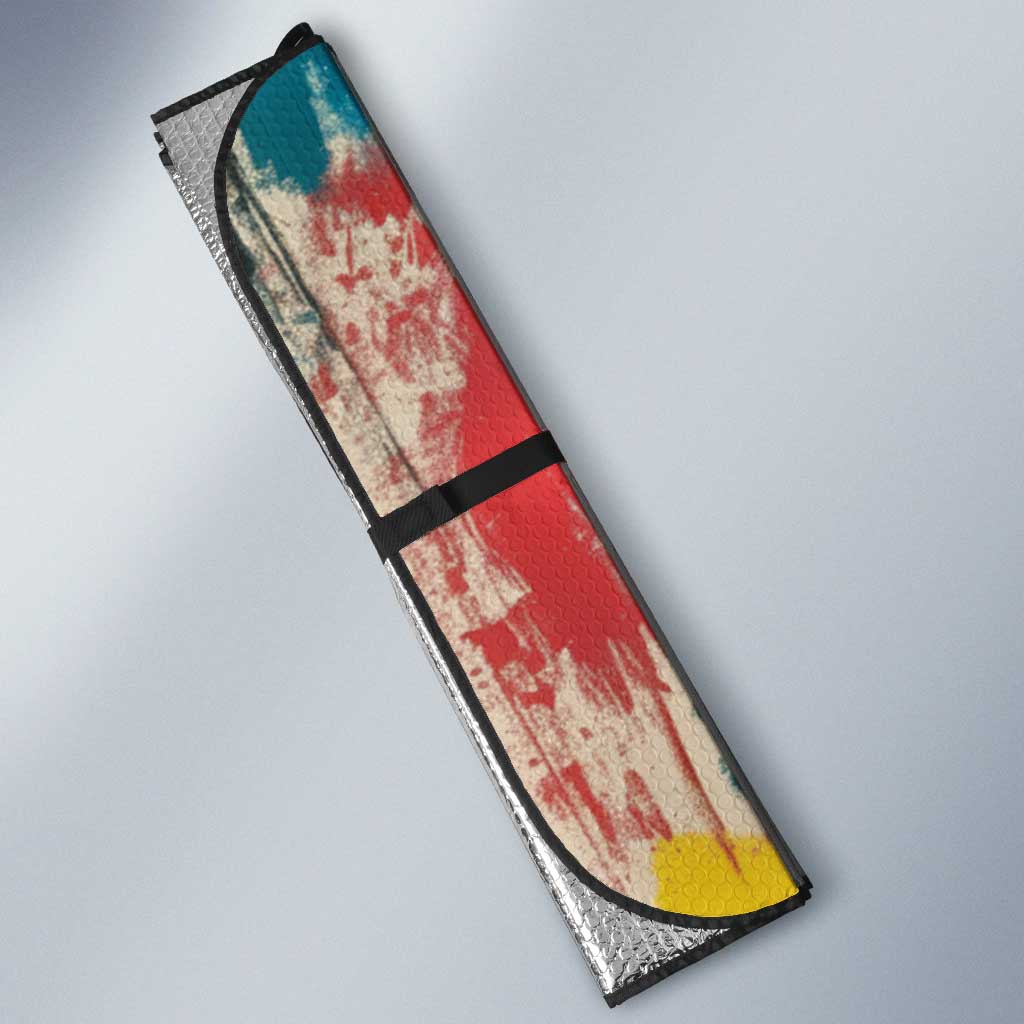 Amilcar Cabral Auto Sun Shade Armed Activist Quote Raised Fist African Liberation Tribute - Colorful Paint Stroke - African Pride