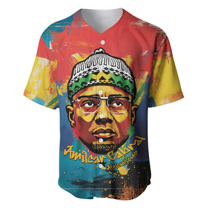 Amilcar Cabral Baseball Jersey Armed Activist Quote Raised Fist African Liberation Tribute - Colorful Paint Stroke - African Pride