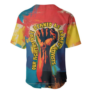 Amilcar Cabral Baseball Jersey Armed Activist Quote Raised Fist African Liberation Tribute - Colorful Paint Stroke - African Pride