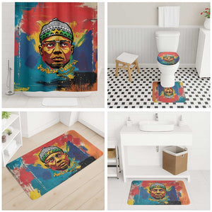 Amilcar Cabral Bathroom Set Armed Activist Quote Raised Fist African Liberation Tribute - Colorful Paint Stroke - African Pride