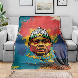 Amilcar Cabral Blanket Armed Activist Quote Raised Fist African Liberation Tribute - Colorful Paint Stroke - African Pride