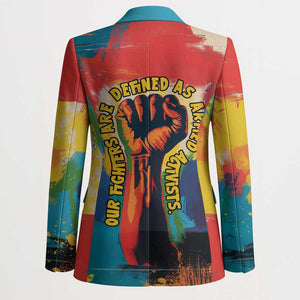 Amilcar Cabral Blazer Armed Activist Quote Raised Fist African Liberation Tribute - Colorful Paint Stroke - African Pride