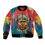 Amilcar Cabral Bomber Jacket Armed Activist Quote Raised Fist African Liberation Tribute - Colorful Paint Stroke - African Pride