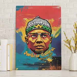 Amilcar Cabral Canvas Wall Art Armed Activist Quote Raised Fist African Liberation Tribute - Colorful Paint Stroke - African Pride