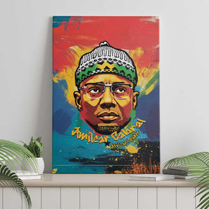 Amilcar Cabral Canvas Wall Art Armed Activist Quote Raised Fist African Liberation Tribute - Colorful Paint Stroke - African Pride