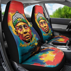 Amilcar Cabral Car Seat Cover Armed Activist Quote Raised Fist African Liberation Tribute - Colorful Paint Stroke - African Pride