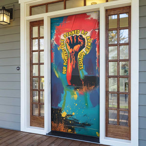 Amilcar Cabral Door Cover Armed Activist Quote Raised Fist African Liberation Tribute - Colorful Paint Stroke - African Pride