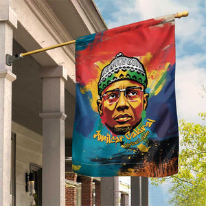 Amilcar Cabral Garden Flag Armed Activist Quote Raised Fist African Liberation Tribute - Colorful Paint Stroke - African Pride