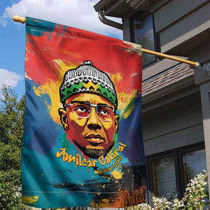 Amilcar Cabral Garden Flag Armed Activist Quote Raised Fist African Liberation Tribute - Colorful Paint Stroke - African Pride