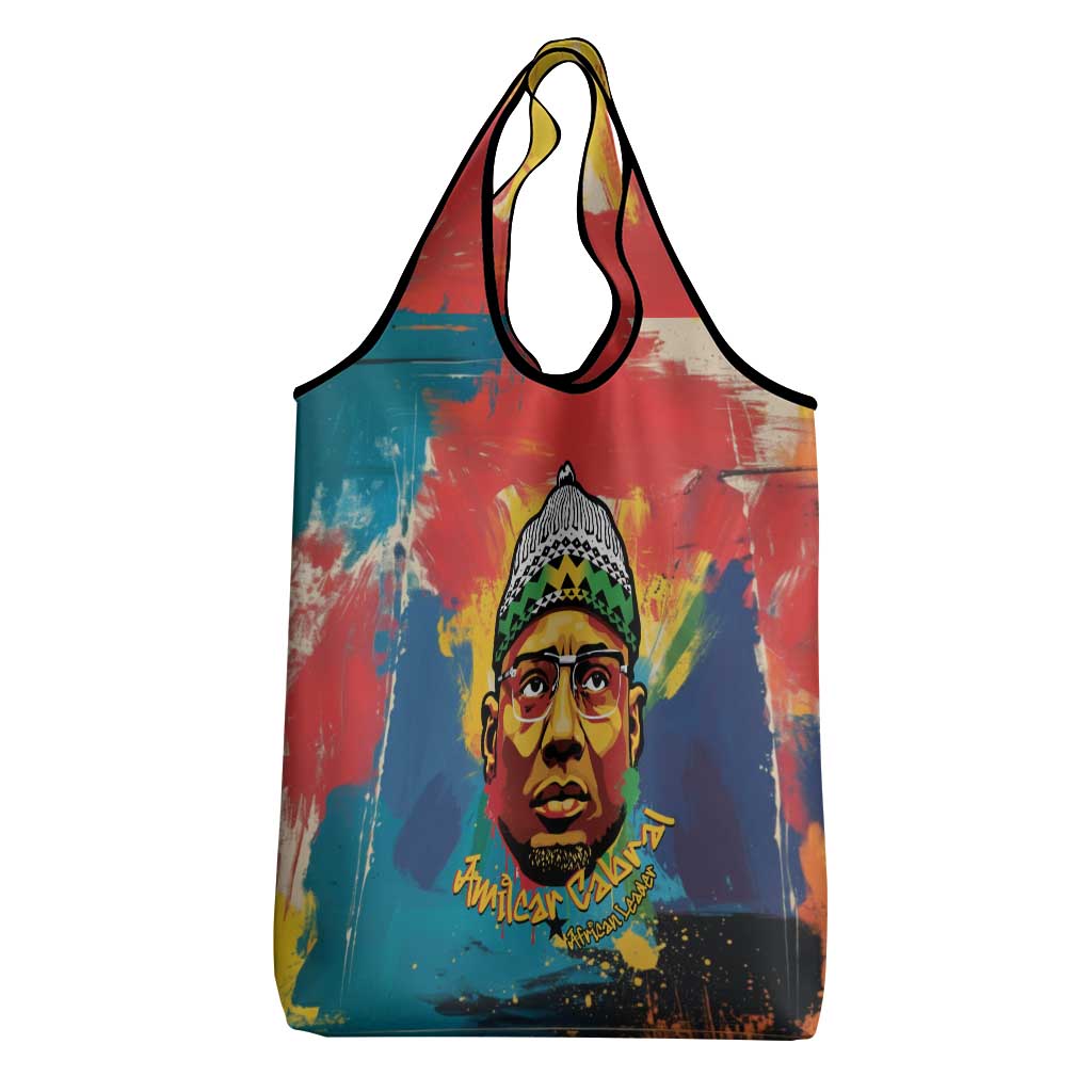 Amilcar Cabral Grocery Bag Armed Activist Quote Raised Fist African Liberation Tribute - Colorful Paint Stroke - African Pride
