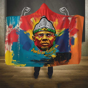 Amilcar Cabral Hooded Blanket Armed Activist Quote Raised Fist African Liberation Tribute - Colorful Paint Stroke - African Pride