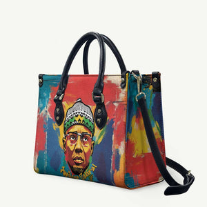 Amilcar Cabral Leather Bag Armed Activist Quote Raised Fist African Liberation Tribute - Colorful Paint Stroke - African Pride