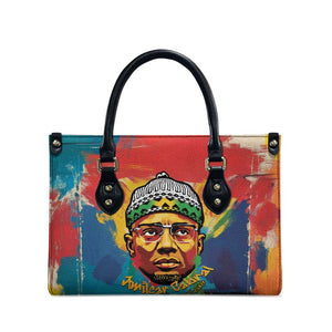 Amilcar Cabral Leather Bag Armed Activist Quote Raised Fist African Liberation Tribute - Colorful Paint Stroke - African Pride