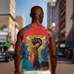 Amilcar Cabral Men Tank Top Armed Activist Quote Raised Fist African Liberation Tribute - Colorful Paint Stroke - African Pride
