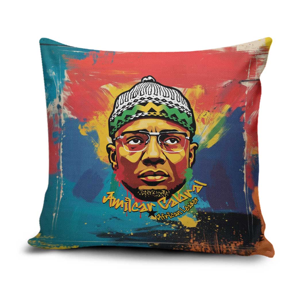 Amilcar Cabral Pillow Cover Armed Activist Quote Raised Fist African Liberation Tribute - Colorful Paint Stroke - African Pride