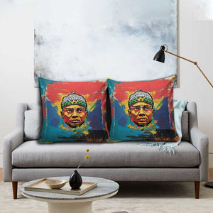 Amilcar Cabral Pillow Cover Armed Activist Quote Raised Fist African Liberation Tribute - Colorful Paint Stroke - African Pride