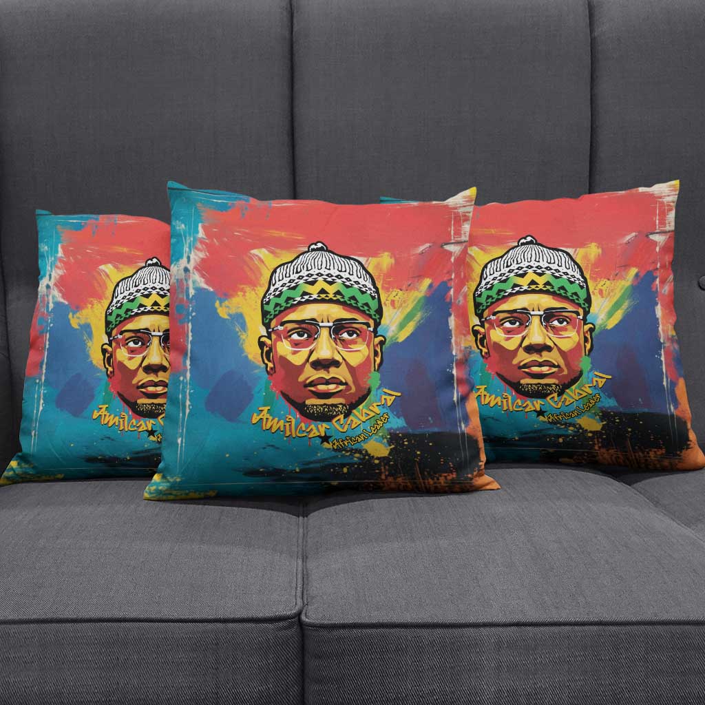Amilcar Cabral Pillow Cover Armed Activist Quote Raised Fist African Liberation Tribute - Colorful Paint Stroke - African Pride