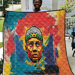 Amilcar Cabral Quilt Armed Activist Quote Raised Fist African Liberation Tribute - Colorful Paint Stroke - African Pride