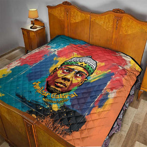 Amilcar Cabral Quilt Armed Activist Quote Raised Fist African Liberation Tribute - Colorful Paint Stroke - African Pride