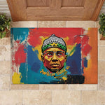 Amilcar Cabral Rubber Doormat Armed Activist Quote Raised Fist African Liberation Tribute - Colorful Paint Stroke - African Pride