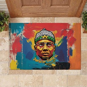 Amilcar Cabral Rubber Doormat Armed Activist Quote Raised Fist African Liberation Tribute - Colorful Paint Stroke - African Pride