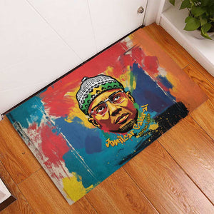 Amilcar Cabral Rubber Doormat Armed Activist Quote Raised Fist African Liberation Tribute - Colorful Paint Stroke - African Pride