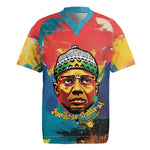 Amilcar Cabral Rugby Jersey Armed Activist Quote Raised Fist African Liberation Tribute - Colorful Paint Stroke - African Pride