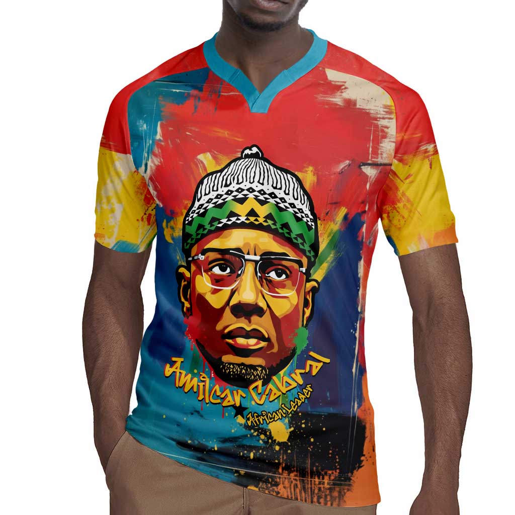 Amilcar Cabral Rugby Jersey Armed Activist Quote Raised Fist African Liberation Tribute - Colorful Paint Stroke - African Pride