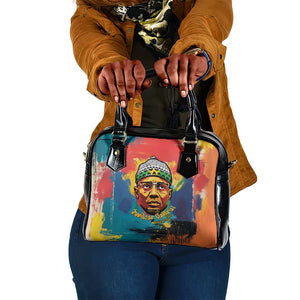 Amilcar Cabral Shoulder Handbag Armed Activist Quote Raised Fist African Liberation Tribute - Colorful Paint Stroke - African Pride